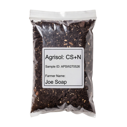Bag of Agrisol CS+N with a label on a white background