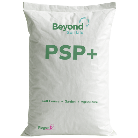 White bag labeled 'Beyond Soil Life PSP+' on a white background