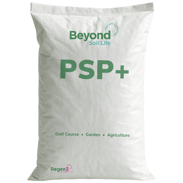 White bag labeled 'Beyond Soil Life PSP+' on a white background