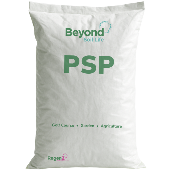White bag labeled 'Beyond Soil Life PSP' on a white background